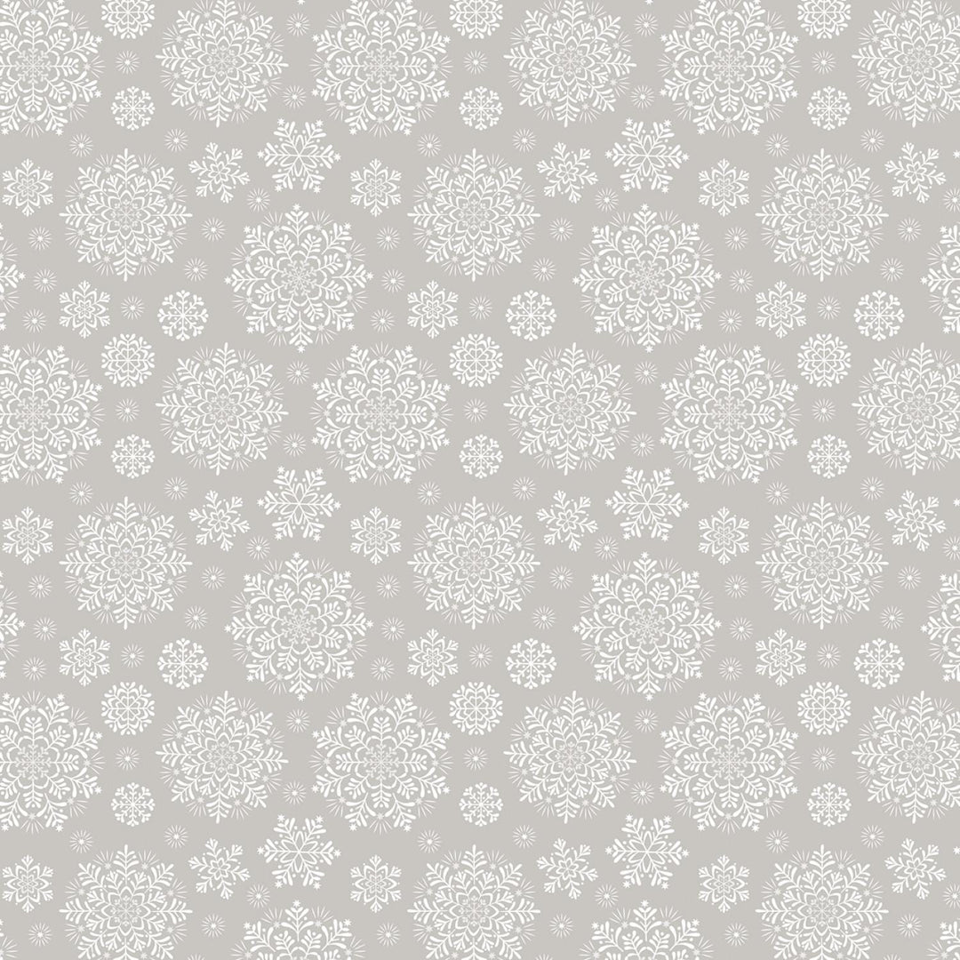 Peace & Joy - Snowflakes on Light Silver C111-2