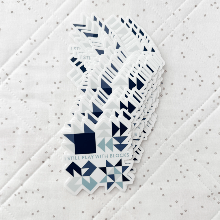 Play With Blocks Sticker - Blue CJ-S014-BLUE