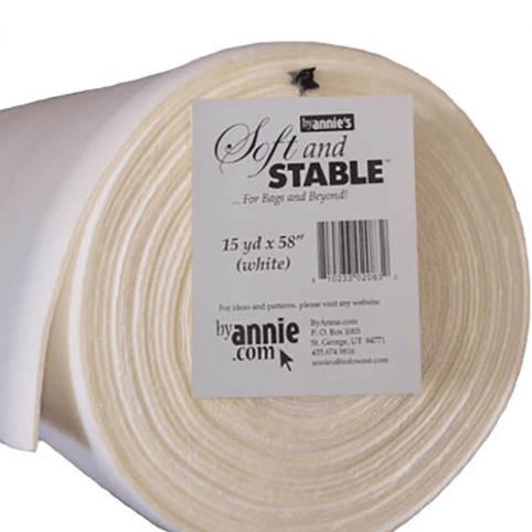Soft and Stable White 100% Polyester Foam Stabilizer 58in x 15 Yards SS2015-WHT