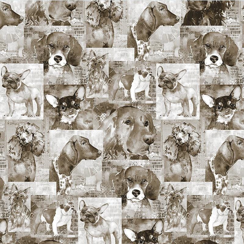 Best Friends - Dog Collage Taupe Y4281-62