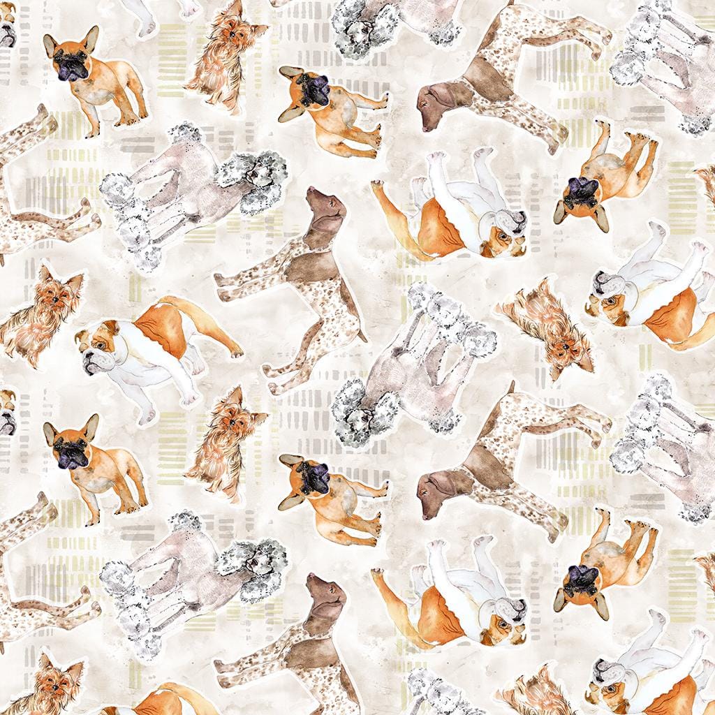Best Friends - Tossed Dogs Light Taupe Y4282-61