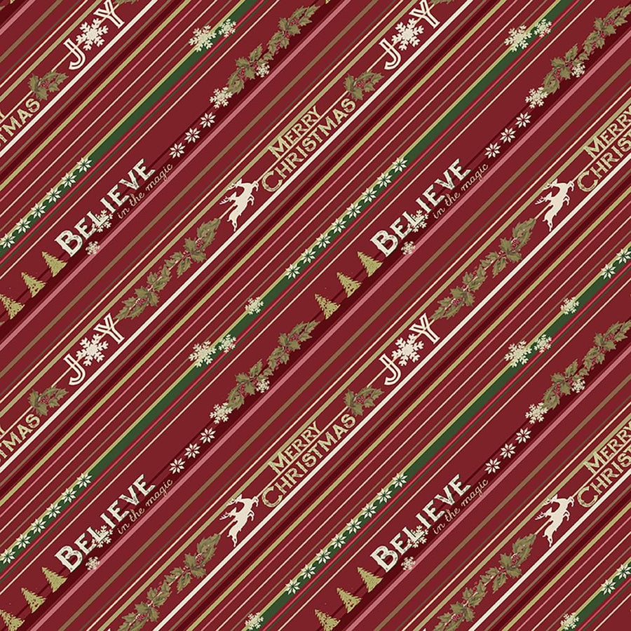 Better Not Pout - Christmas Stripe Dark Red Y3785-83