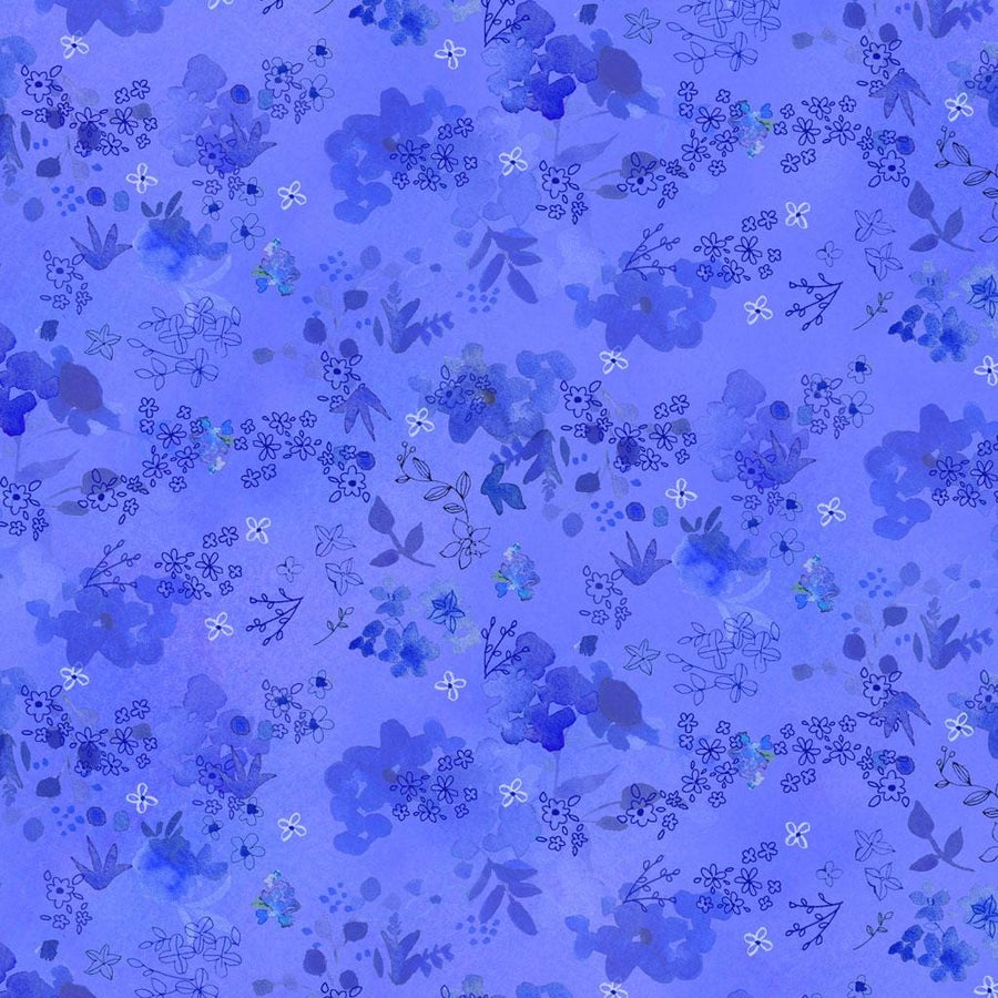 Blue Meadow - Flower Wash Light Royal Blue Y3936-91