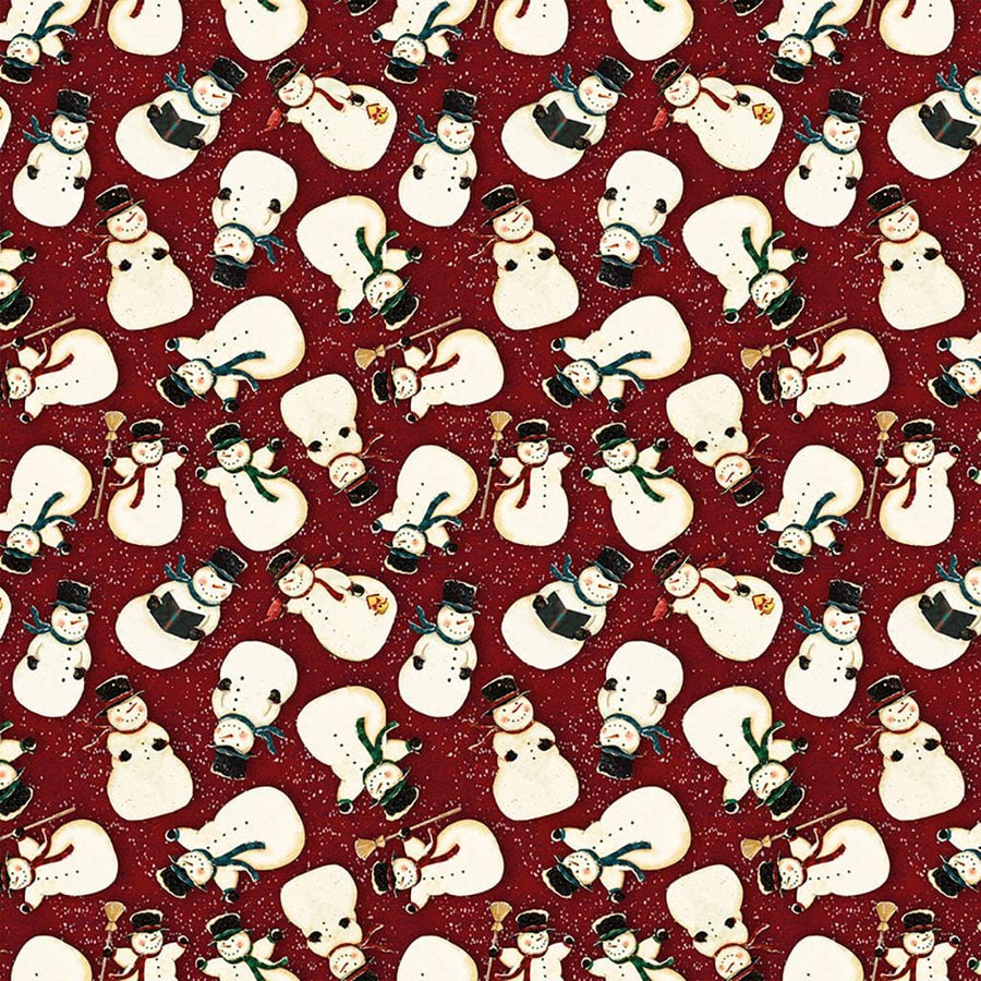 Snovalley - Tossed Snowmen Dark Red Y3870-83