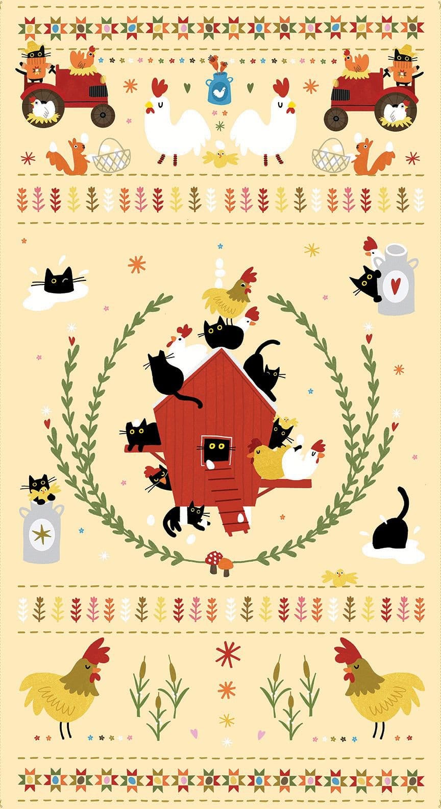 24" Panel - Bok Bok Meow PSTELLA-DLW3697