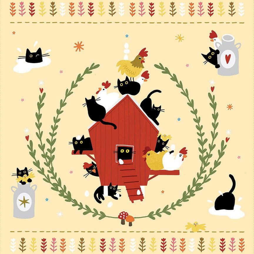 24" Panel - Bok Bok Meow PSTELLA-DLW3697