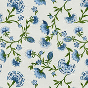 Floral Wallpaper White Blue - Grandma's Wallpaper PSF120-26774