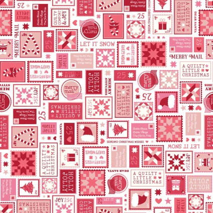 A Quilty Little Christmas - Letters Red MAS10575-R