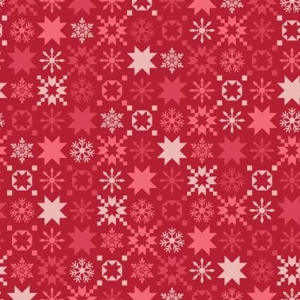 A Quilty Little Christmas - Snowflake Red MAS10577-R