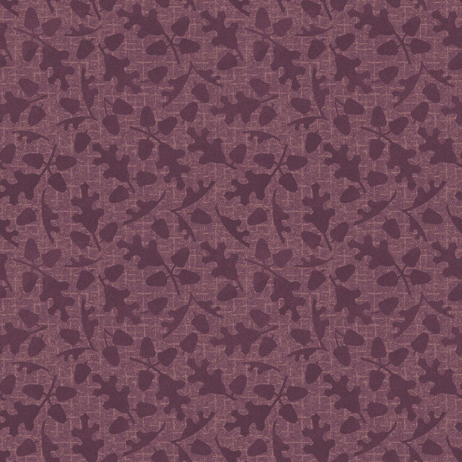 Autumn Harvest Flannel - Tonal Leaves Purple MASF9956-V