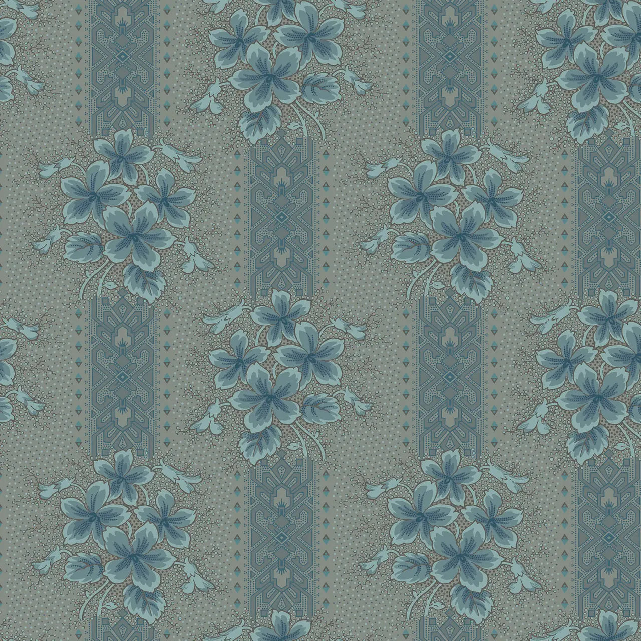 Floral Stripe Tan - Midnight Bloom MAS11261-TQ
