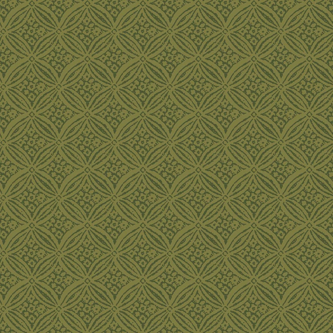 Harvest Rose Flannel - Geo Green MASF10634-G