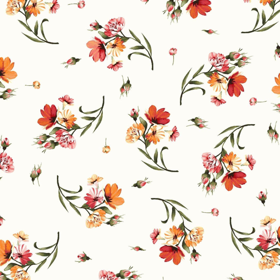 Harvest Rose Flannel - Tossed Cream MASF10632-E