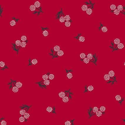 Holiday Stitches - Stitched Berries Red MAS11174-R