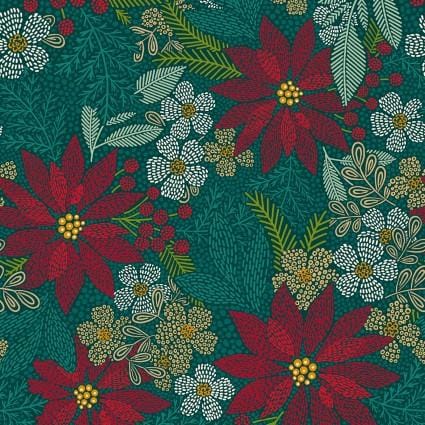 Holiday Stitches - Stitched Christmas Floral MAS11170-G