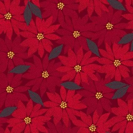 Holiday Stitches - Stitched Poinsettia Red MAS11171-R