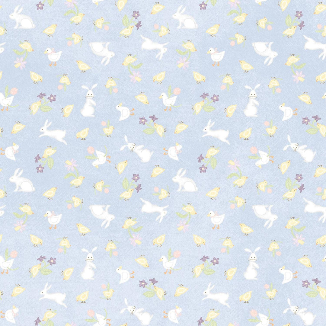 Little Chicks Flannel - Bunnies & Chicks Blue MASF10563-B