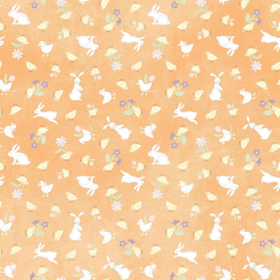 Little Chicks Flannel - Bunnies & Chicks Orange MASF10563-O