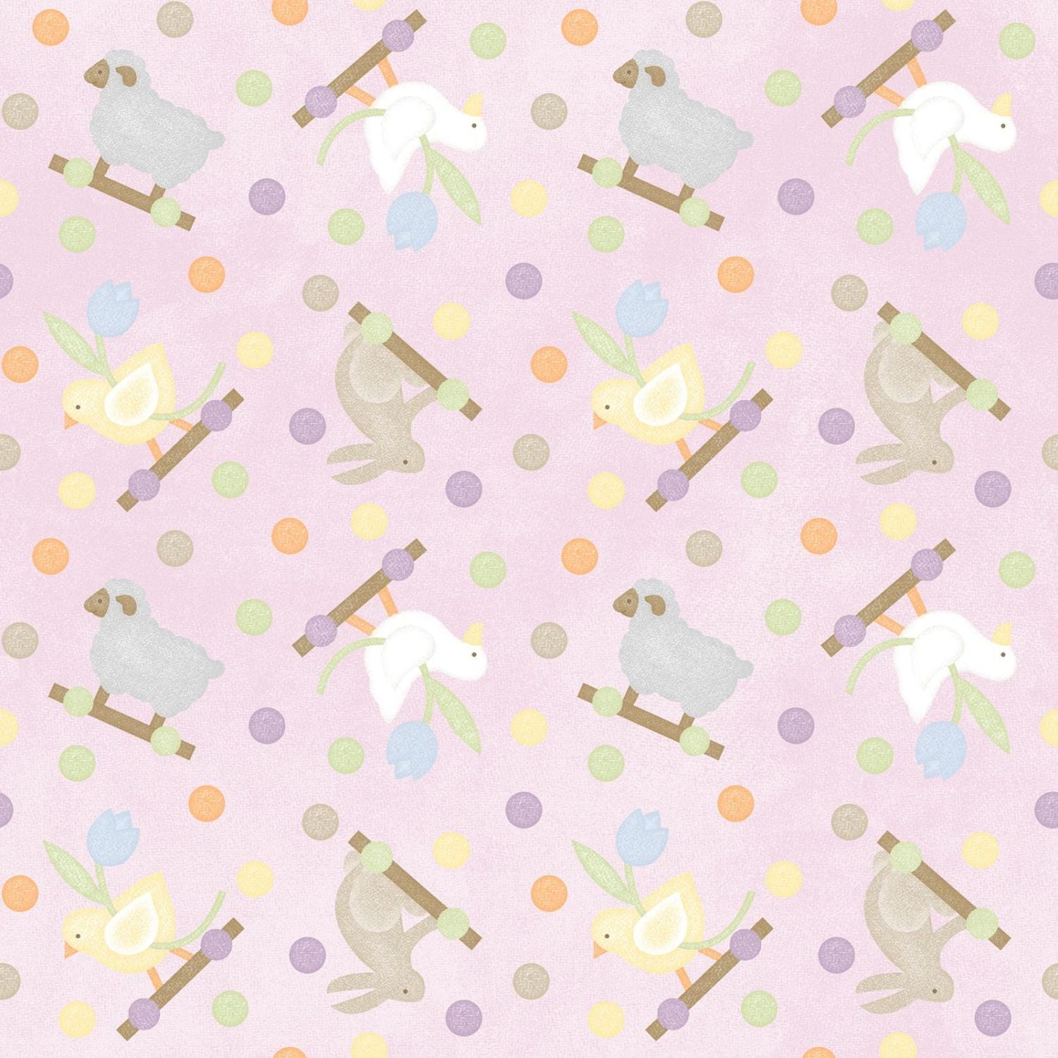 Little Chicks Flannel - Pull Toys Purple MASF10561-VR