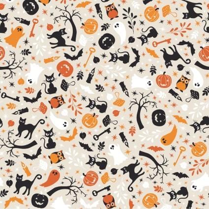 Pumpkins & Potions - Cats & Ghosts Cream MAS10571-E