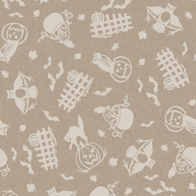 Spooky Fences Tan - Pumpkin Grove MAS11181-T