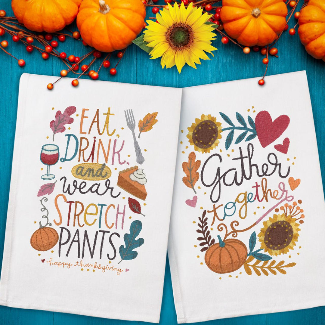 OESD - Thanksgiving Recipe Towels Pattern By Cynthia Frenette 90051USB