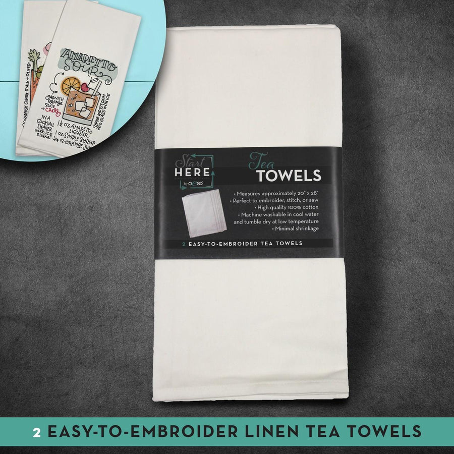 OESD - White Tea Towels 2pk TFH27374WHT