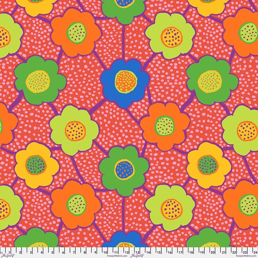 August 2025 Cotton Fabric - Floral Connections Red (FreeSpirit) PWBM099.RED