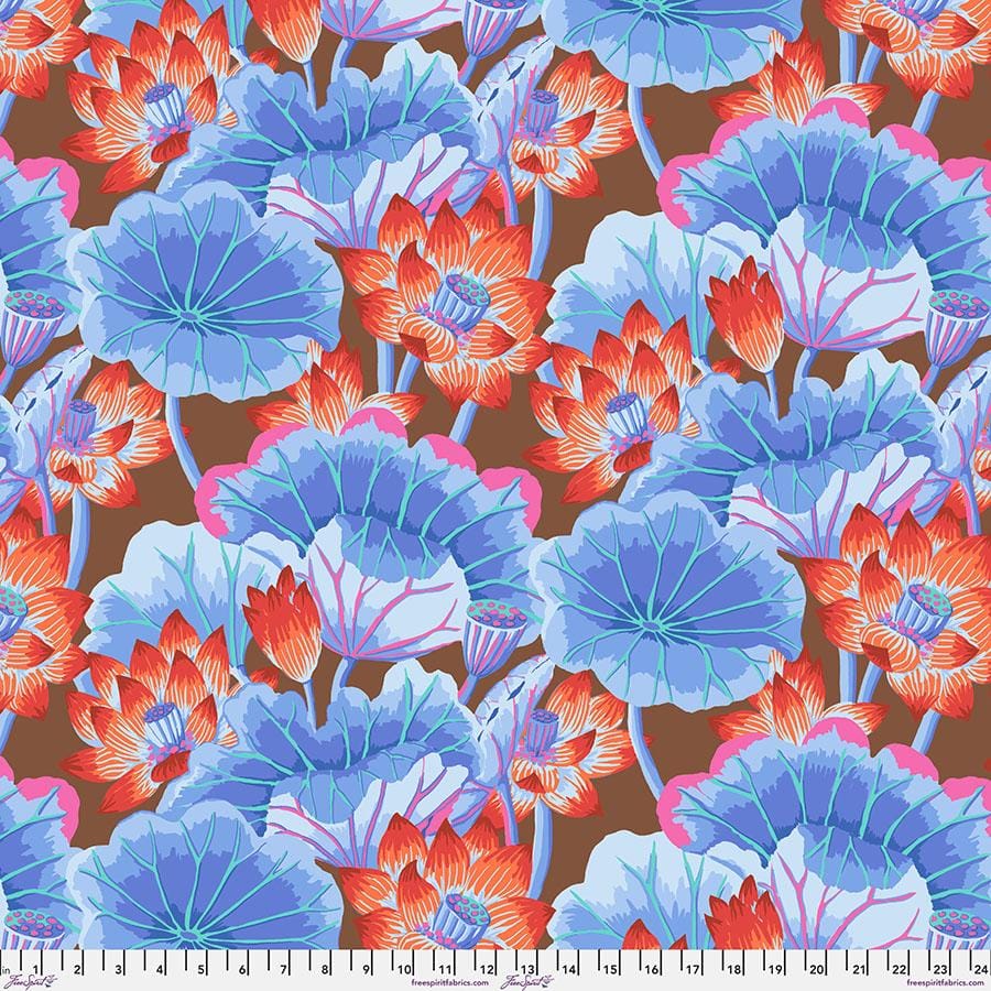 August 2025 Cotton Fabric - Lake Blossoms Brown (FreeSpirit) PWGP093.BROWN