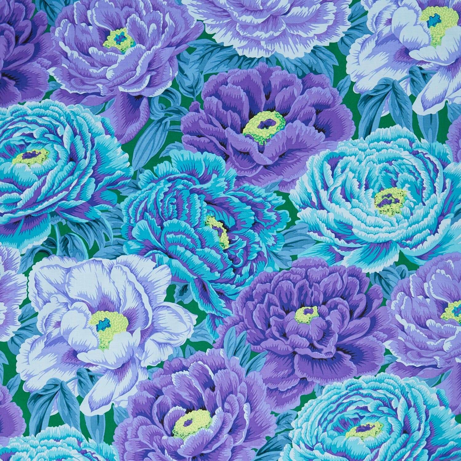 August 2025 Cotton Fabric - Tibetan Peony Blue (FreeSpirit) PWPJ136.BLUE