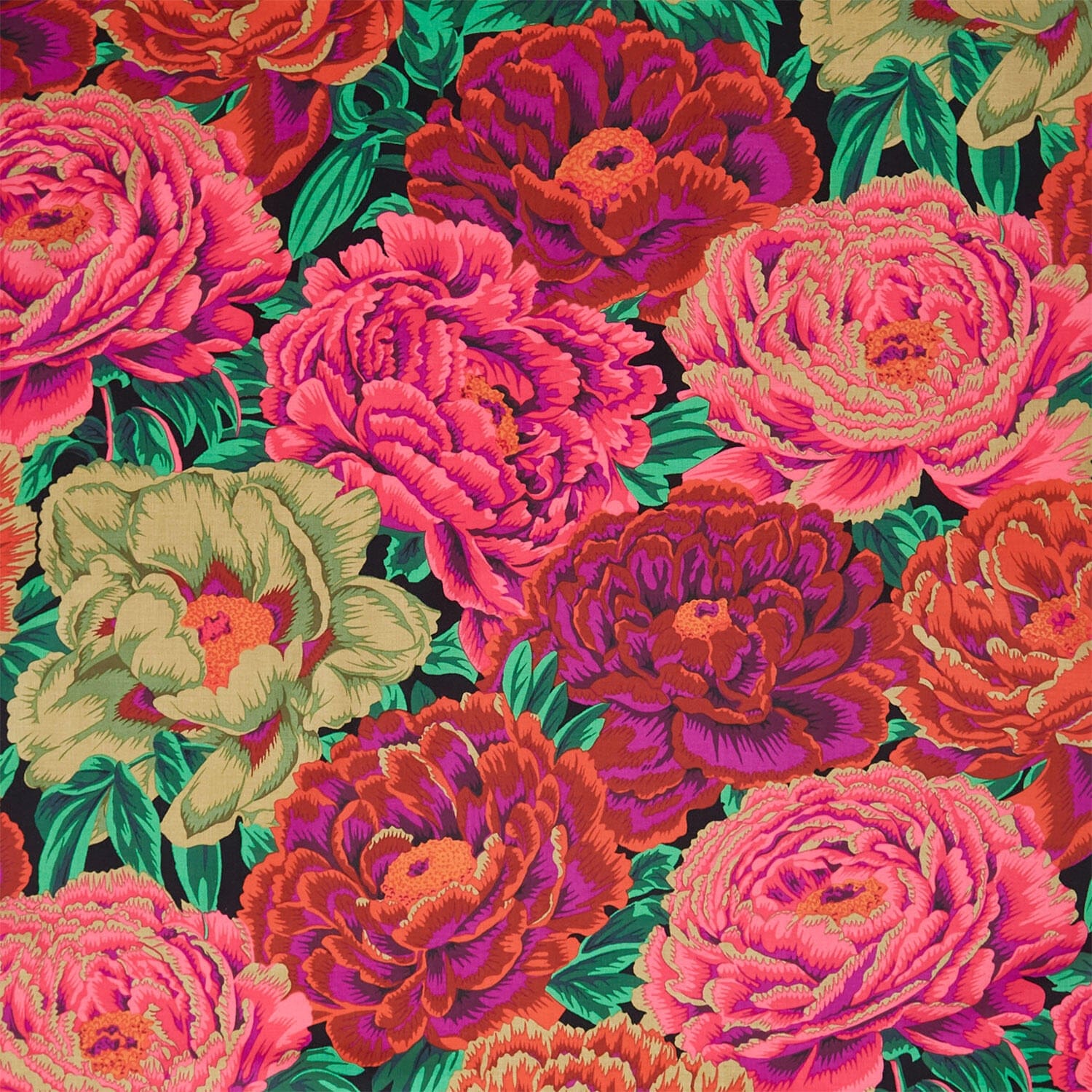 August 2025 Cotton Fabric - Tibetan Peony Red (FreeSpirit) PWPJ136.RED