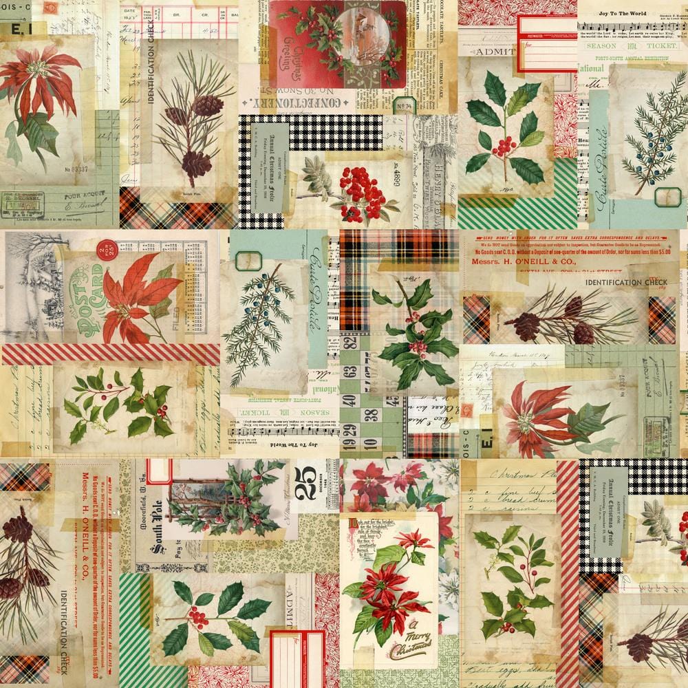 Holidays Past - Backing Fabric Holidays Past Collage Multi QBTH012.MULTI