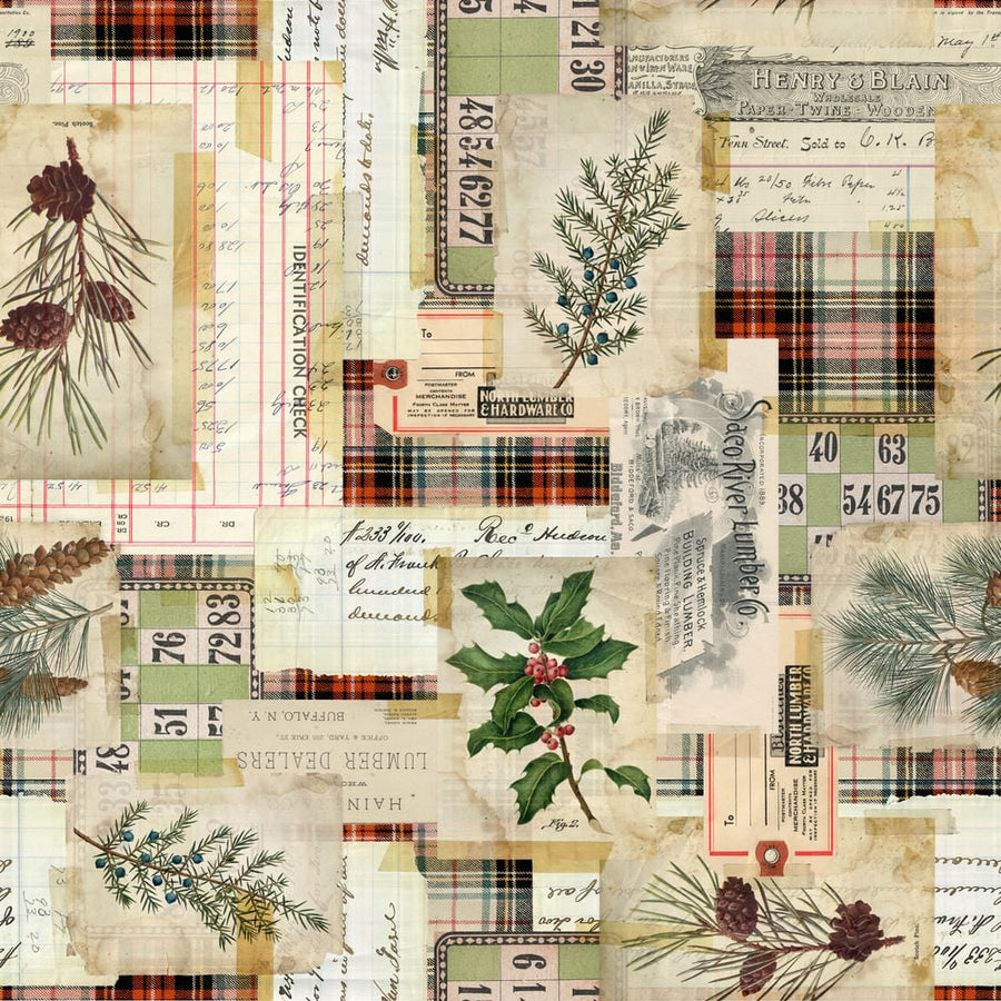 Holidays Past - Woodland Collage Multi PWTH197.MULTI