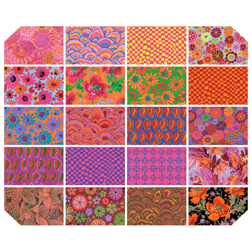 Kaffe Fassett Collective August 2024 - 10" Charm Pack Hot 42pcs FB610GP.AU24HOT