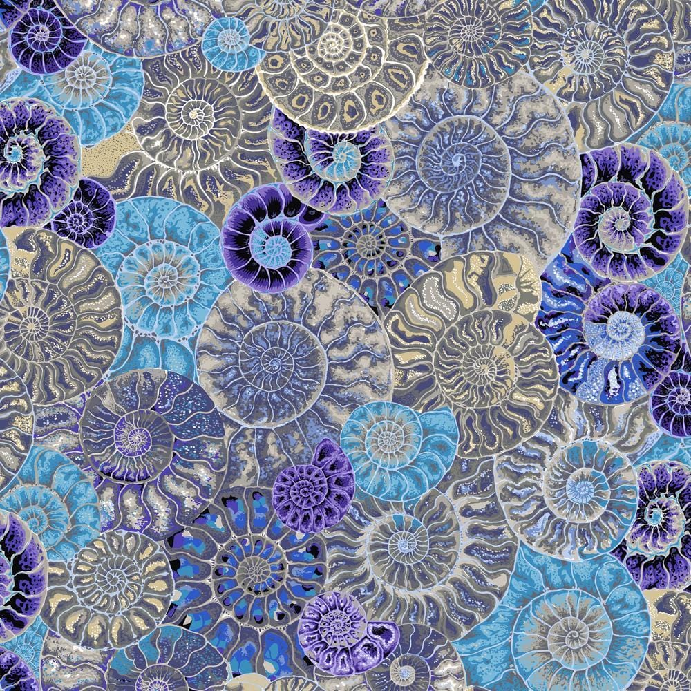 Kaffe Fassett Collective August 2024 - Ammonites Blue PWPJ128.BLUE