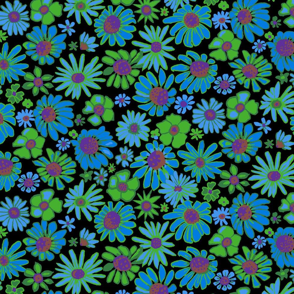 Kaffe Fassett Collective August 2024 - Bloomers Black PWBM093.BLACK