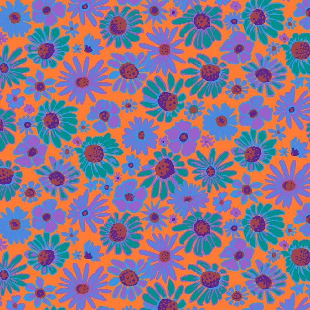 Kaffe Fassett Collective August 2024 - Bloomers Orange PWBM093.ORANGE