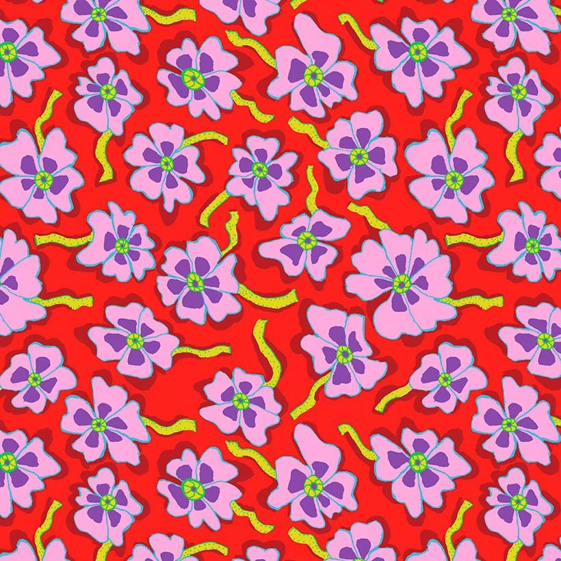 Kaffe Fassett Collective - Camo Flower Red PWBM088.RED