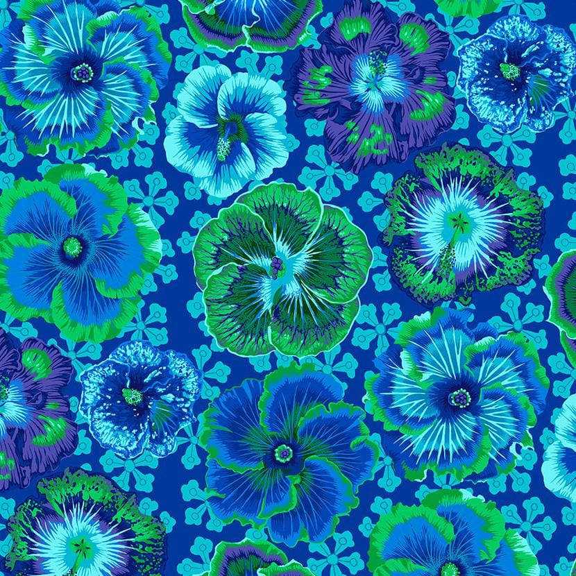 Kaffe Fassett Collective - Floating Hibiscus Blue PWPJ122.BLUE