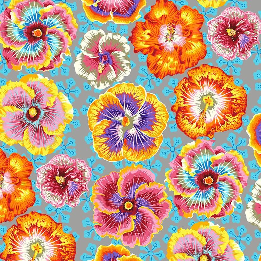 Kaffe Fassett Collective - Floating Hibiscus Grey PWPJ122.GREY