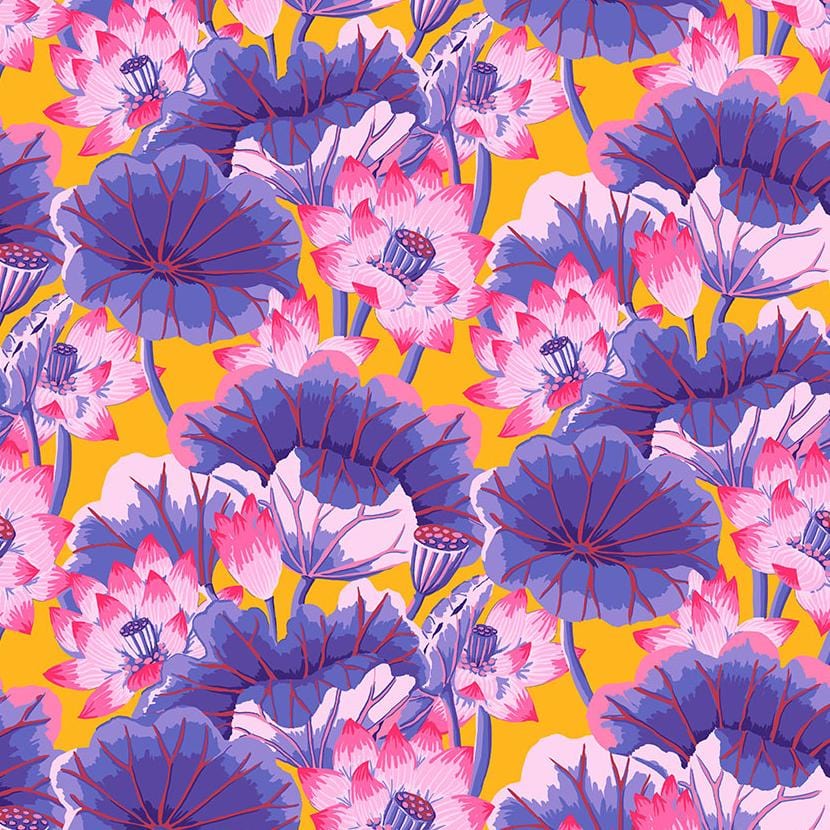 Kaffe Fassett Collective - Lake Blossoms Purple PWGP093.PURPLE