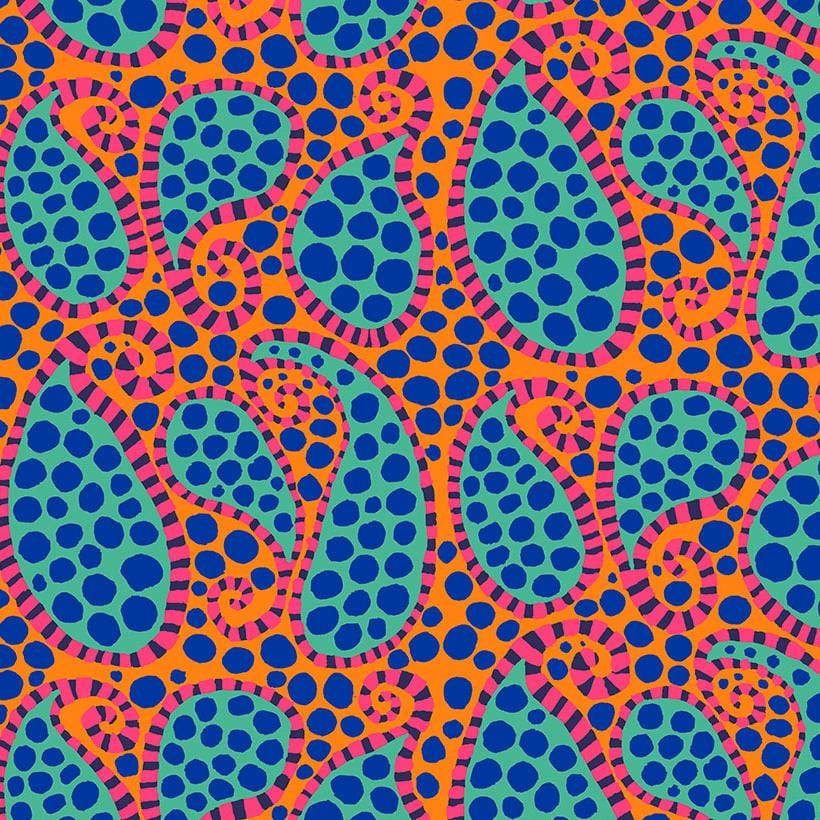 Kaffe Fassett Collective - Paisley Dot Orange PWBM090.ORANGE