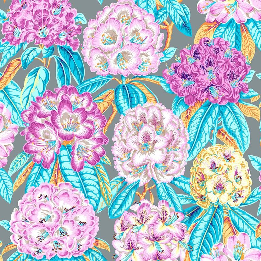 Kaffe Fassett Collective - Rhododendrons Grey PWPJ124.GREY