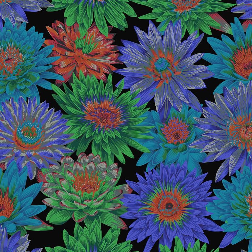 Kaffe Fassett Collective - Tropical Water Lilies Dark PWPJ119.DARK