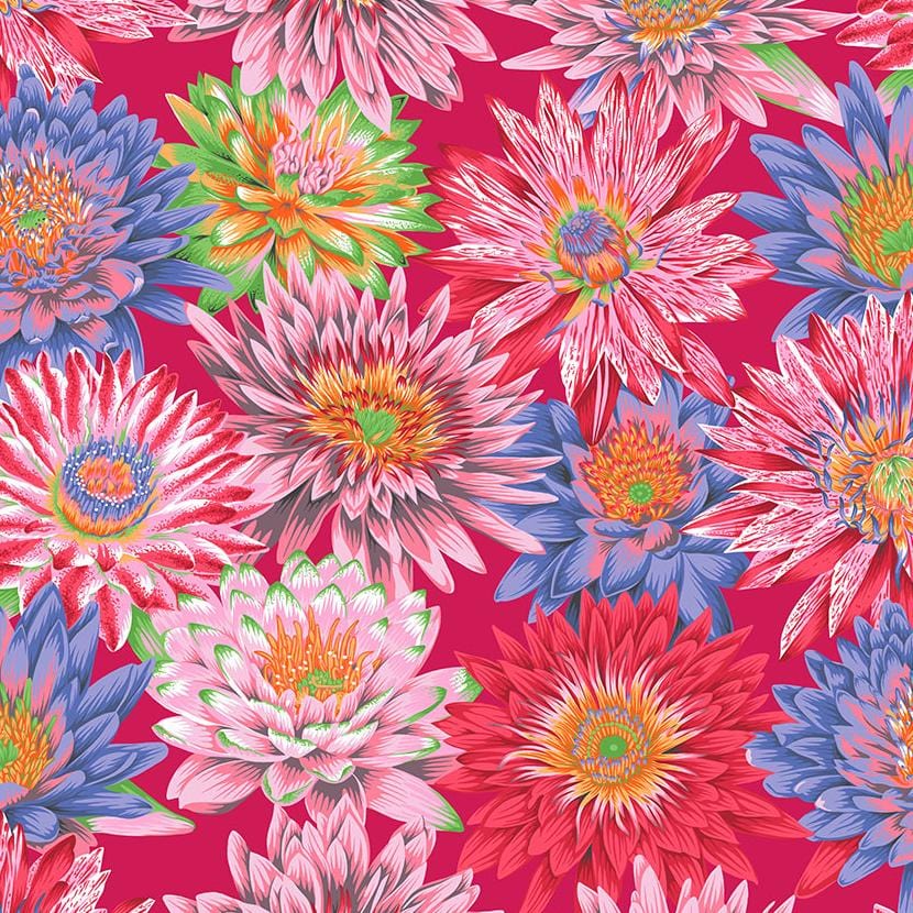 Kaffe Fassett Collective - Tropical Water Lilies Red PWPJ119.RED