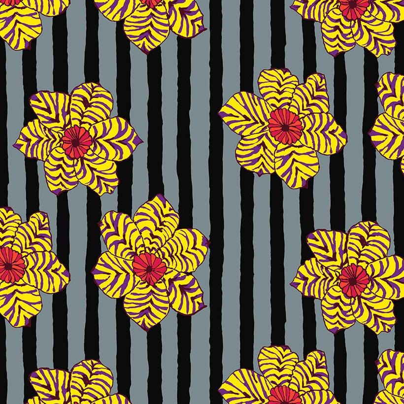 Kaffe Fassett Collective - Zebra Lily Black PWBM091.BLACK