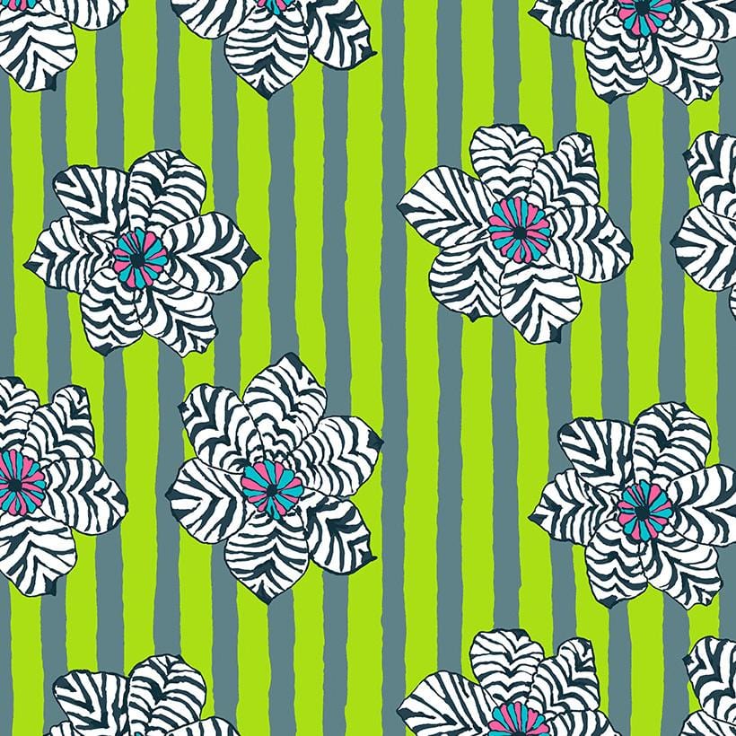 Kaffe Fassett Collective - Zebra Lily Green PWBM091.GREEN