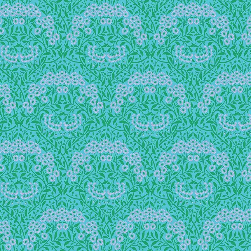 Kaffe x Morris & Co. - Michaelmas Daisy Aqua PWKW007.AQUA