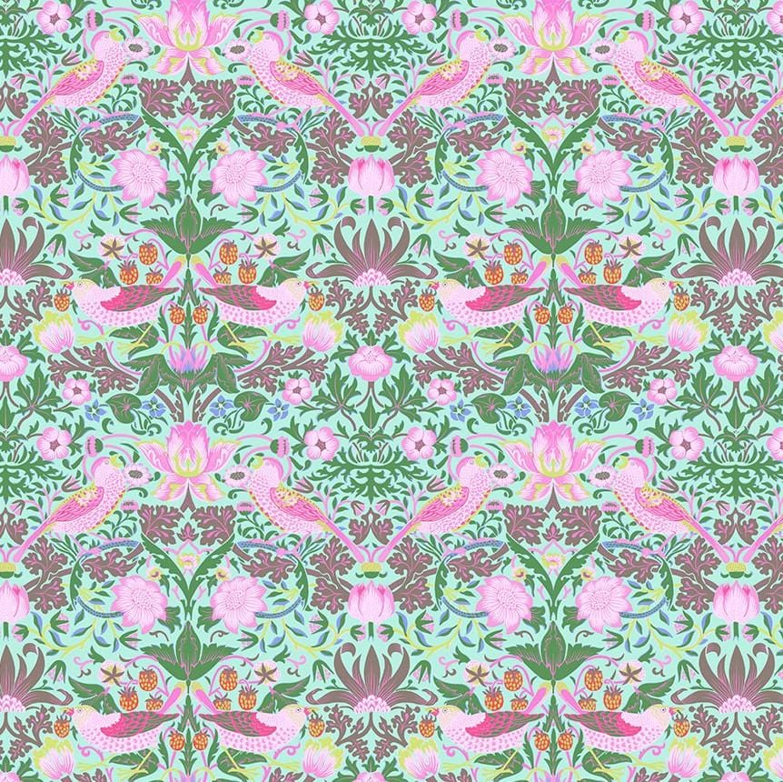 Kaffe x Morris & Co. - Strawberry Thief Aqua PWKW013.AQUA