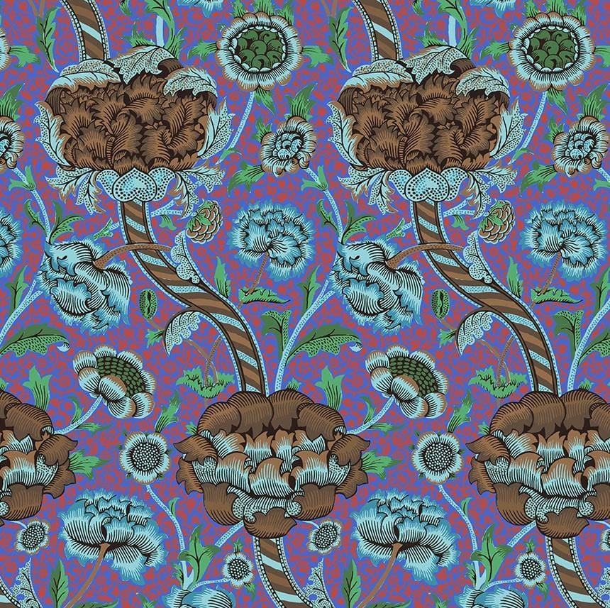 Kaffe x Morris & Co. - Wandle Cobalt PWKW012.COBALT